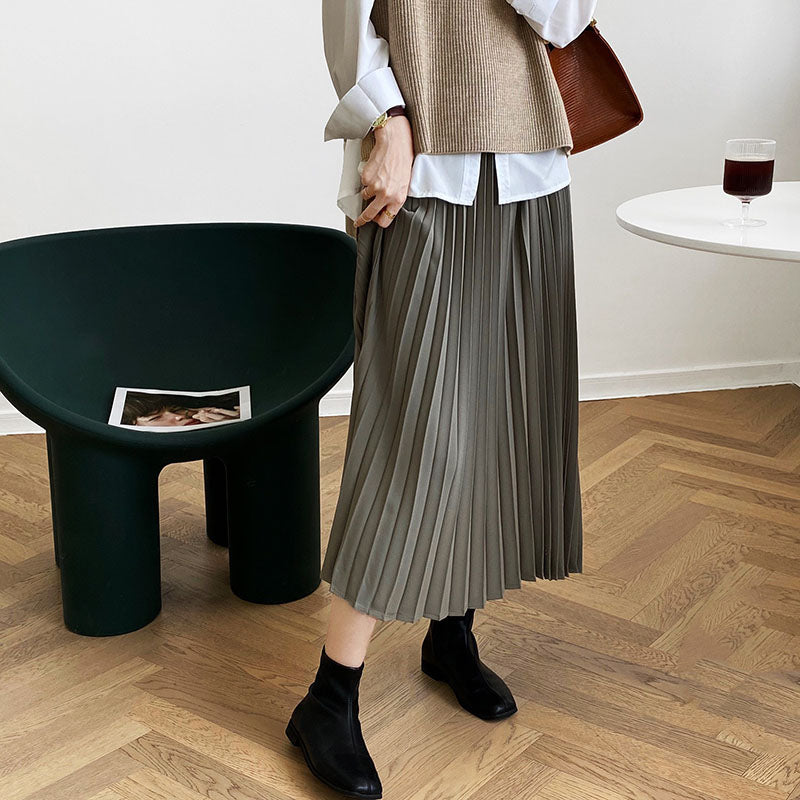 High Waist Pleated Skirt